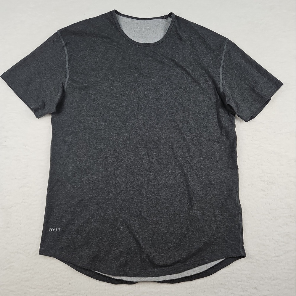 BYLT Premium Basics Mens Drop Cut Lux Short Sleeve Tee Black Size XL